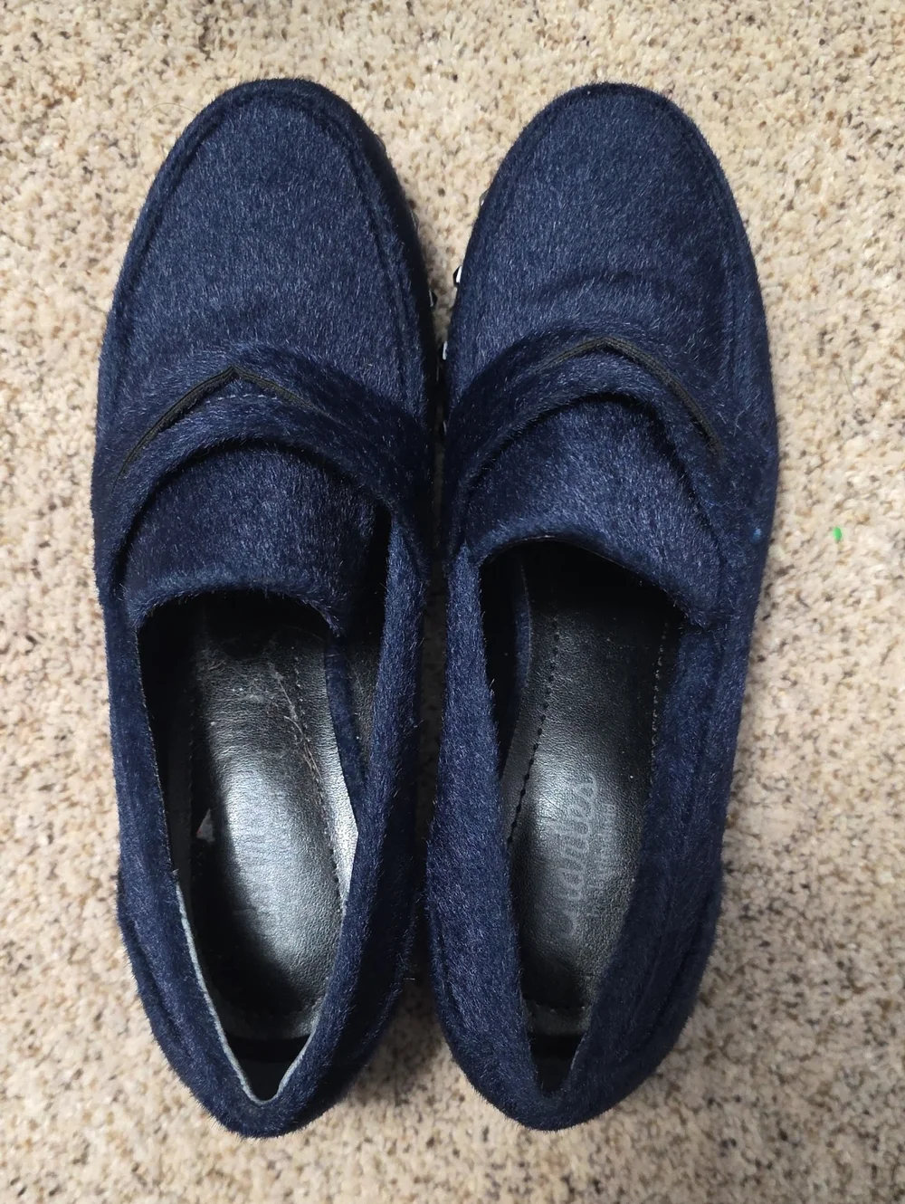 Charles By Charles David Boy's Navy Felt Slip-On Loafers